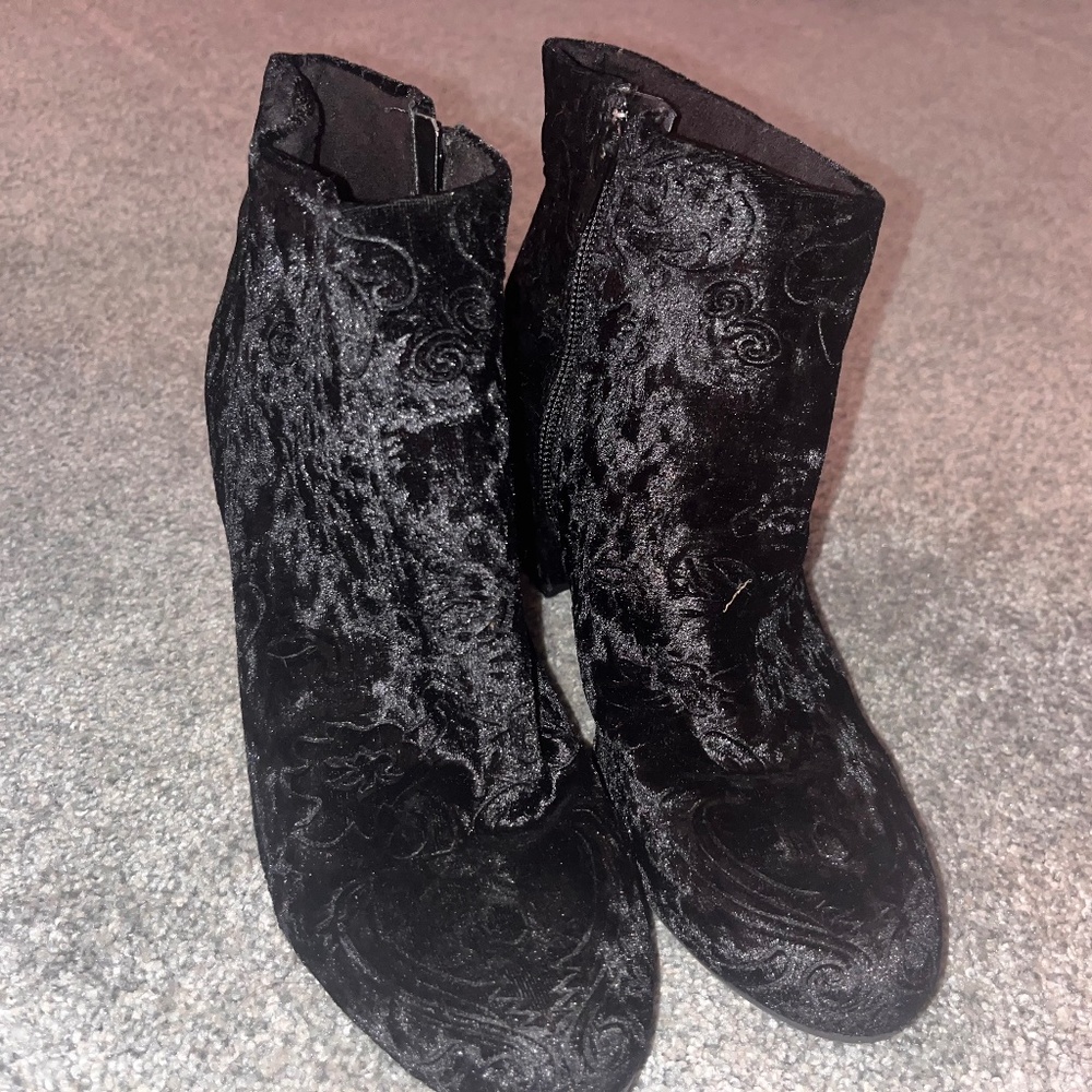 Black Velour booties